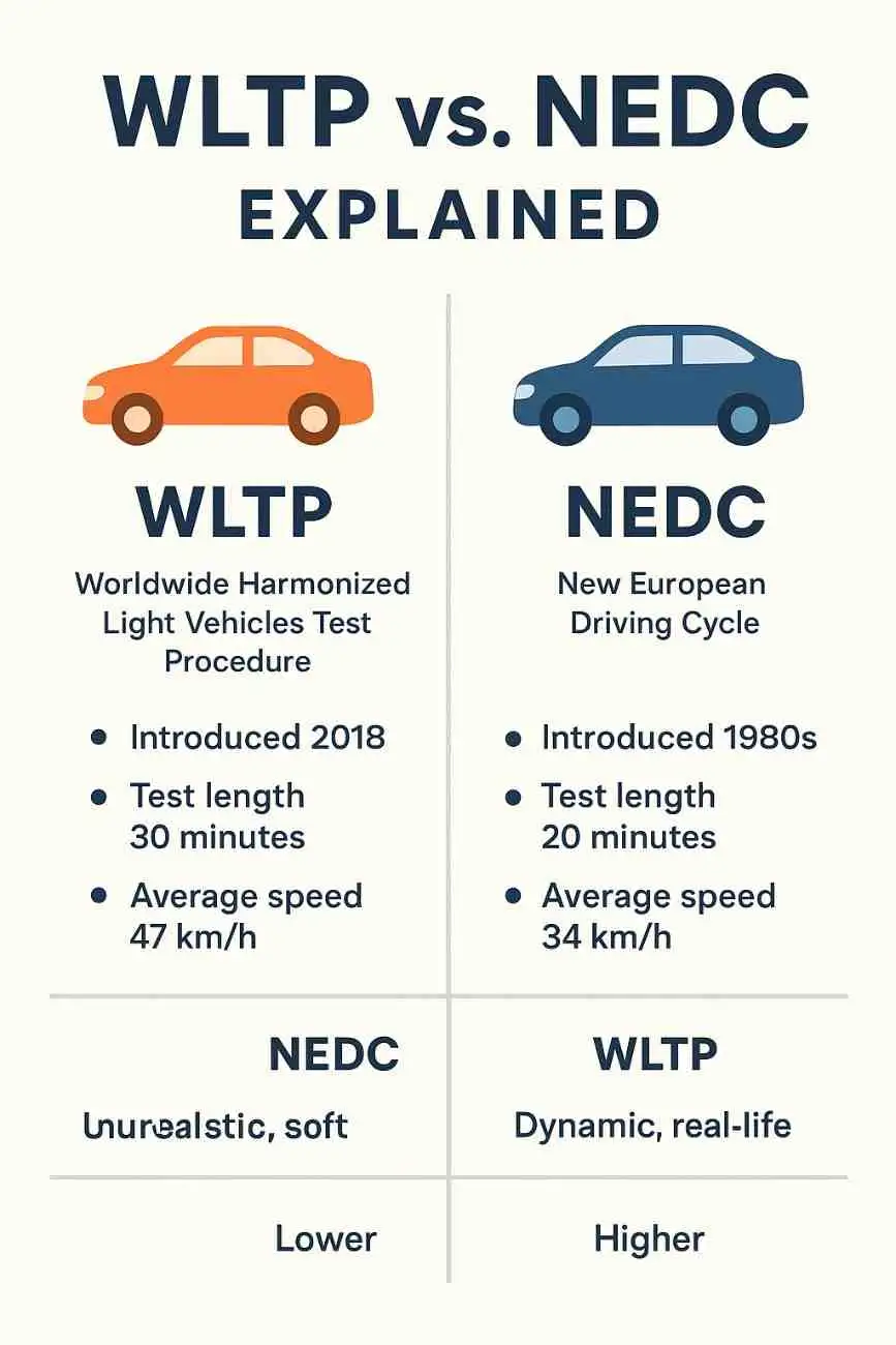 WLTP vs NEDC comparison of the two CO2 emission test cycles used for VRT calculation in Ireland